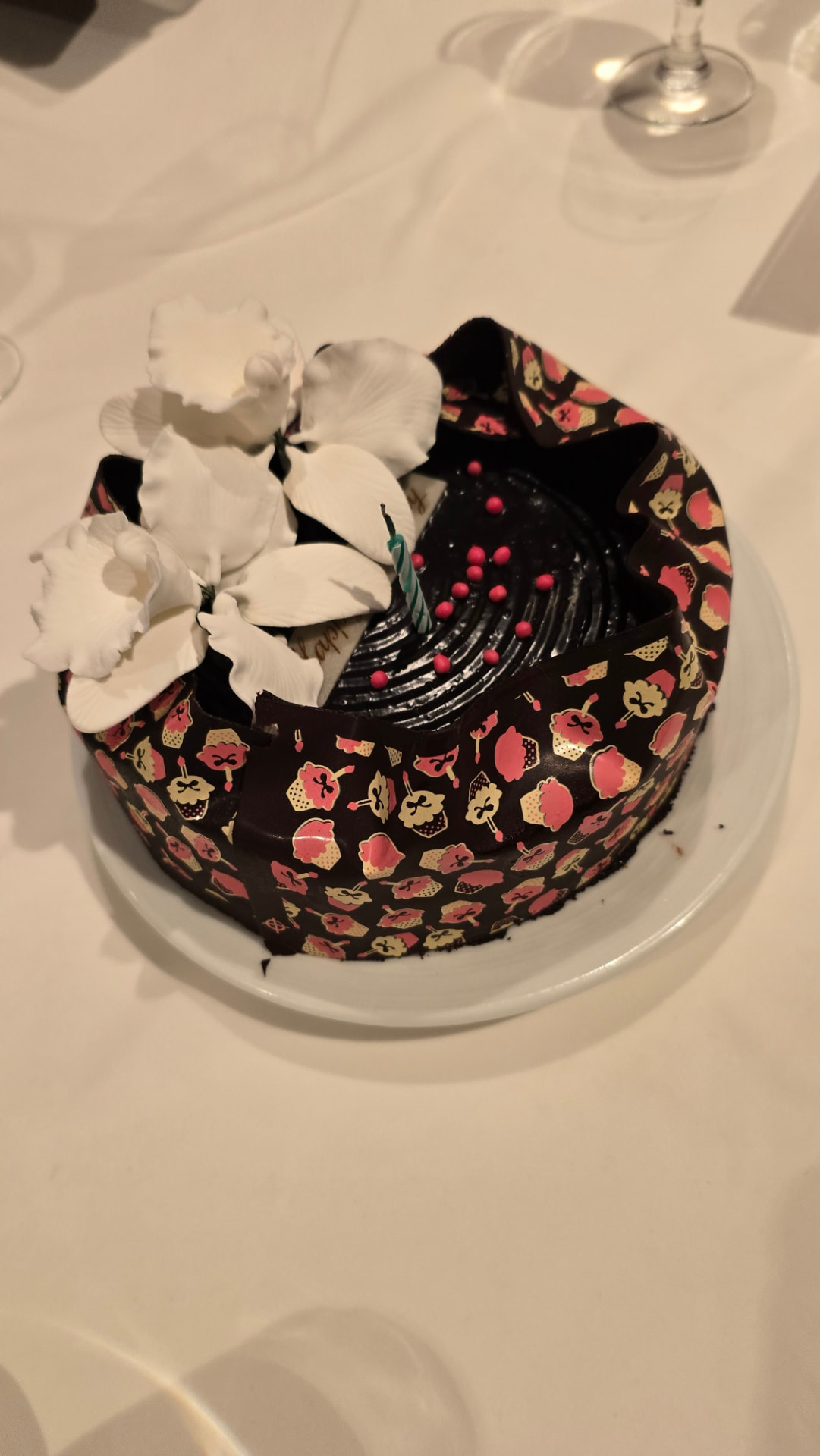 Birthday cake presented during the milestone celebration aboard Utopia of the Seas